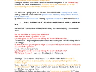Othello Love essay plan