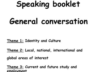 FRENCH GCSE SPEAKING GENERAL CONVERSATION BOOKLET