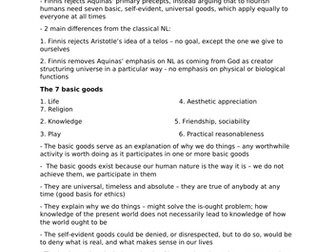 Finnis' New Natural Law - A-level Revision Notes