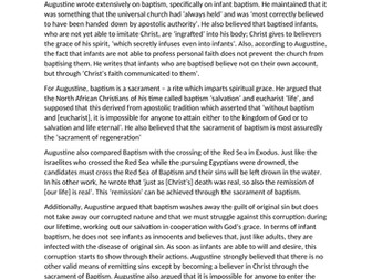 A-LEVEL CHRISTIANITY - Baptism -  Sample Answers