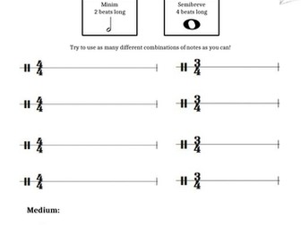 Writing Rhythms Worksheet