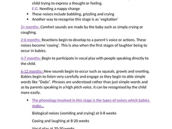 Notes on the spoken stages of CLA