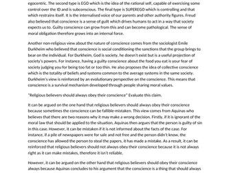RELIGIOUS STUDIES AQA A LEVEL ETHICS NEW SPEC CONSCIENCE ESSAYS(3) (GOT AN A* AT ALEVEL)