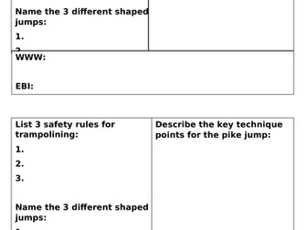 Trampolining - shaped jumps