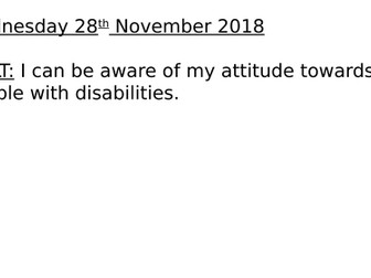 PSHE: Attitudes towards people with disabilities