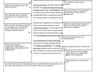 Duffy's 'War Photographer' Worksheet