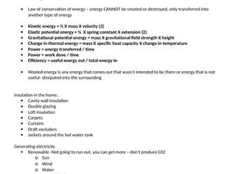 GCSE Physics paper 1 summary notes