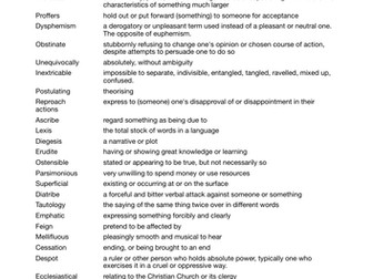 High Level GCSE Vocabulary