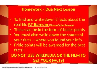 The Greatest Showman - PT Barnum - KS3 Drama Unit of work (6 lessons)
