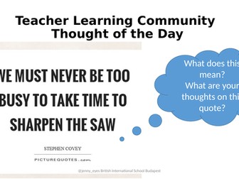 Questioning Teacher Learning Community