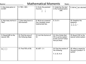 SATs Revision Maths Mat (Taster)