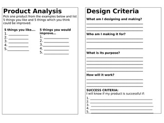 D&T process (Designing, Making & Evaluating)