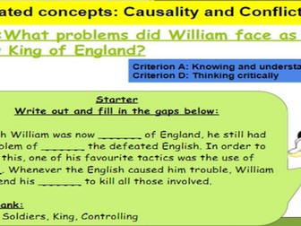 WHAT WERE WILLIAM'S PROBLEMS WHEN HE BECAME KING IN 1066?