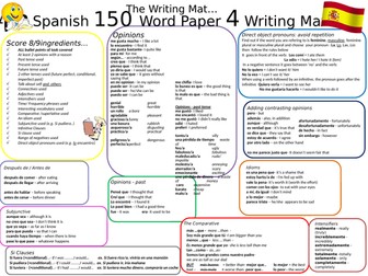 GCSE Spanish New Spec 150 Word Writing Mat