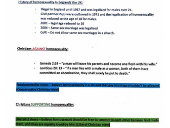 RE Theme A: Human Relationships AQA