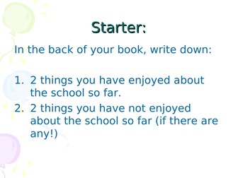 Bio-poem introductory activity