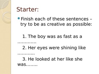 Similes and metaphors - introduction