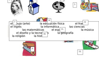 Spanish KS2 KS3 Match the School Subjects