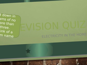 Revision Quiz: Electricity in the Home
