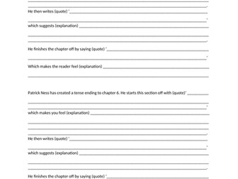 Knife of Never Letting Go SOW