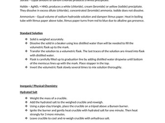 A Level Chemistry Practical Revision