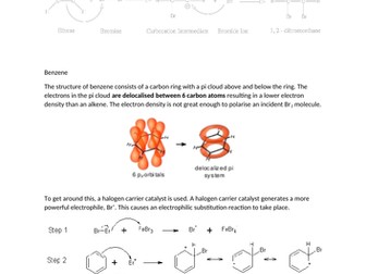 Summary Notes - Reactivity of Phenol, Alkenes and Benzene