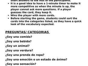 End of year activity game ¿Qué hay? – similar to Headbanz