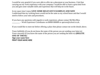 Work experience letter