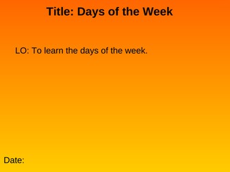 Days of the Week Powerpoint Presentation