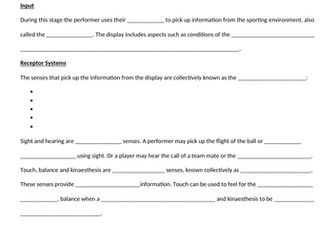 AQA A Level PE - Information Processing