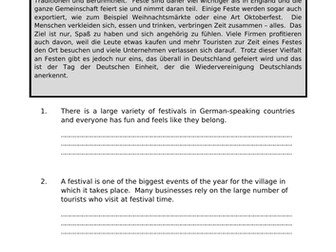 Feste und Traditionen - translation into German