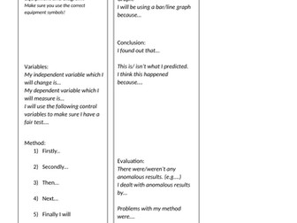 Scientific Write-up Scaffolds (Differentiated)