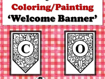 First Day of School Coloring/Painting ‘Welcome Banner’