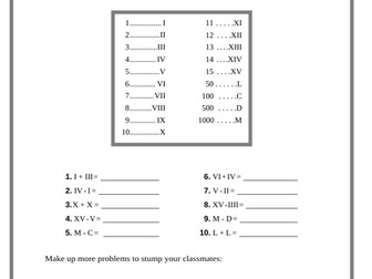 The Romans - Roman Numerals / Mathematics