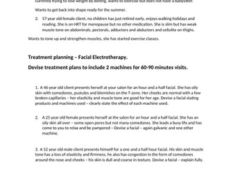 Treatment Planning for Beauty Therapy Level 3- Face and Body Electrotherapy.