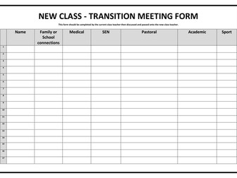New Class: Transition Forms - 2 to choose from