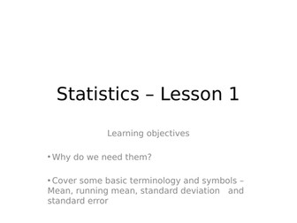 Edexcel A Level Biology B Statistics Lesson 1 - some basics