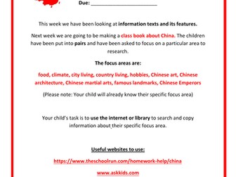 China - Homework Task
