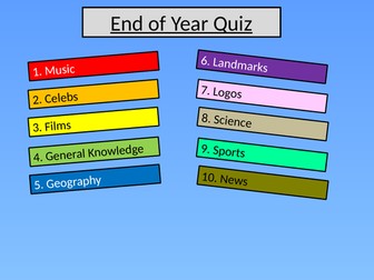 End of Year Quiz 2019 NEW