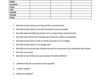 GCSE Spanish 9-1 grammar revision resource practising the preterite