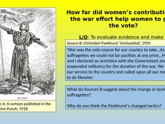 Suffragettes & the War effort 1914-1918