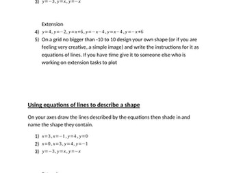 Using equations of lines to draw or describe a shape