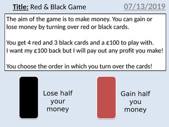 Red & Black Maths Game / Investigation (Percentage Multipliers)
