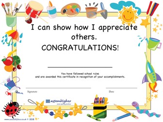 A is for Appreciation - whole school assembly