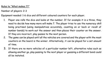 What makes 7? Maths Board Game