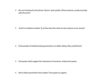 Never Let Me Go chapter questions