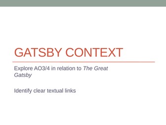 The Great Gatsby Historical and Literary Context