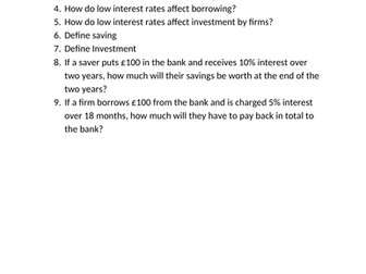 AQA GCSE Economics Paper 2 Revision Questions