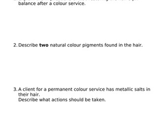 Hairdressing theory discussion questions