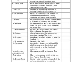 Music for a While Keyword recap